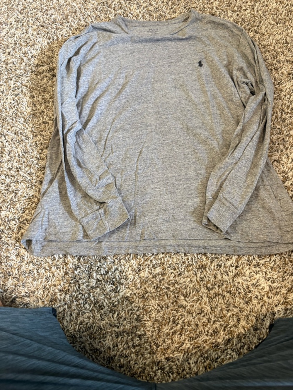Polo by Ralph Lauren Men's Long-Sleeve Crewneck Shirt - Gray large